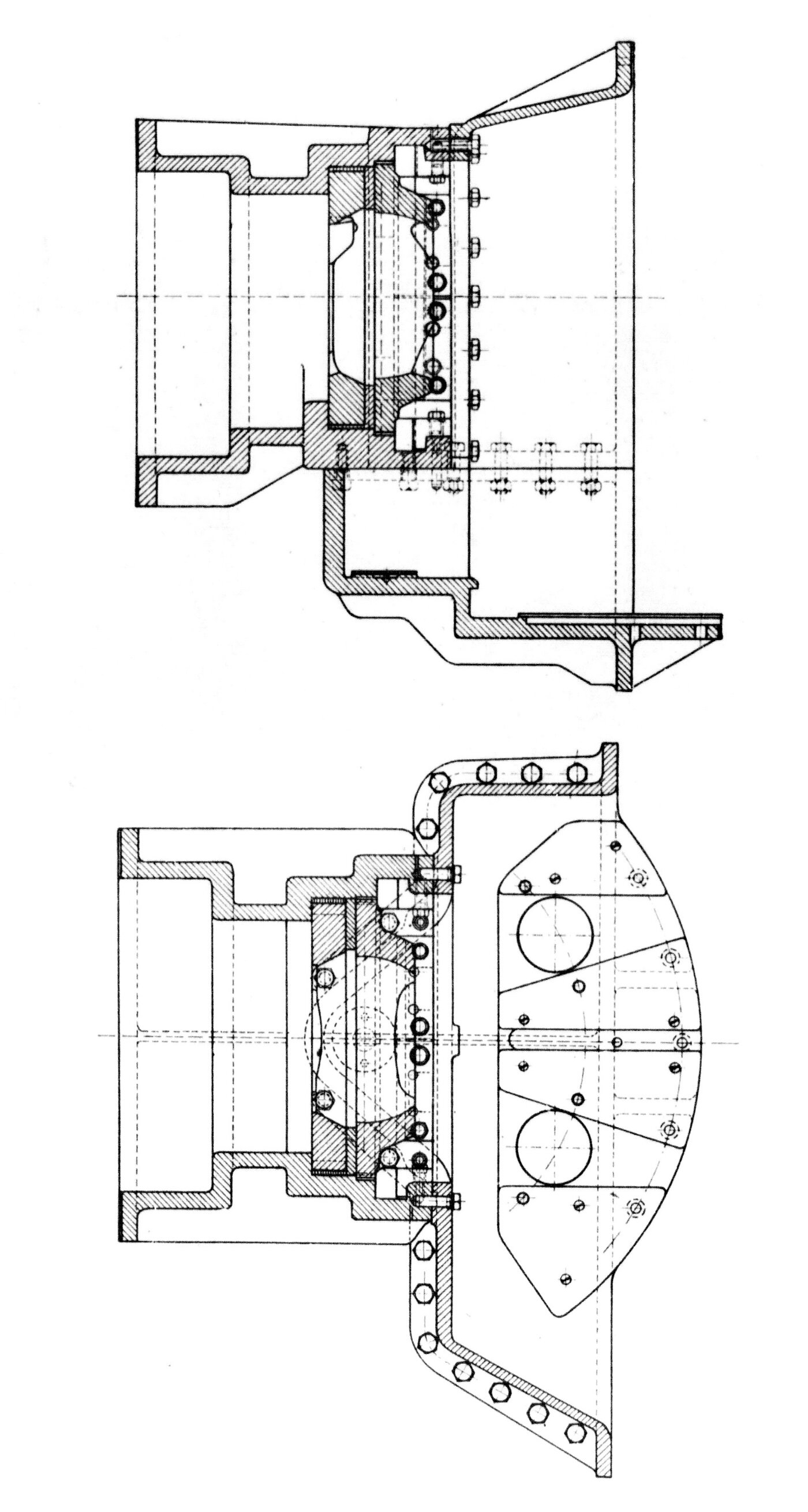 Denkschrift 1941 — detailní výkres střílny pro zbraň L1 (spřažení 4 cm kanónu vz. 36 a TK vz. 37) v pěchotním srubu. Pancéřová deska, uložení hlavní a utěsnění (public domain, amtliches Werk, OKH)